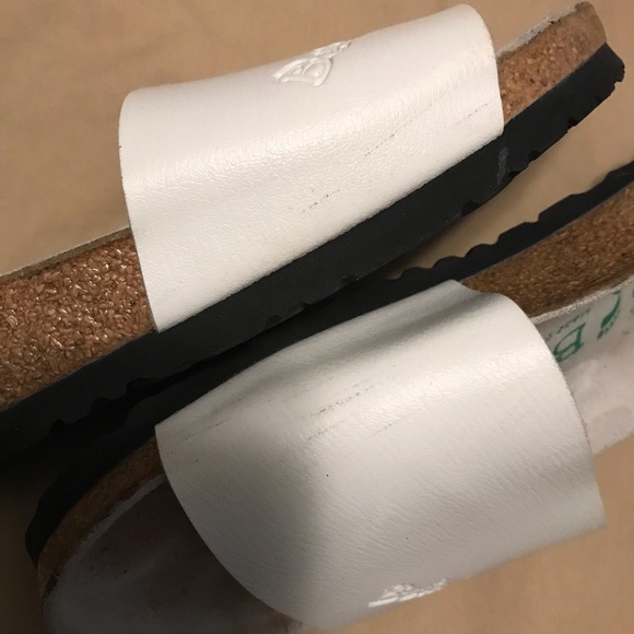 Betula by BIRKENSTOCK White Leather Slides Sandals Slip Ons Size 36 Ladies 5 - Picture 7 of 8